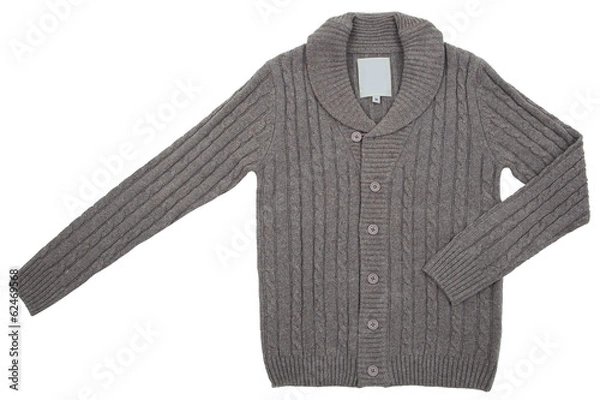 Obraz Knitted sweater isolated on a white background