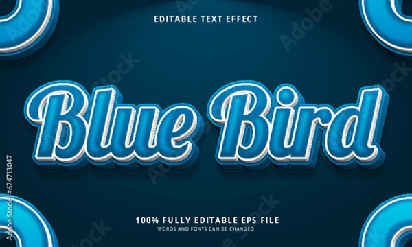 Obraz Blue bird text style editable text effect