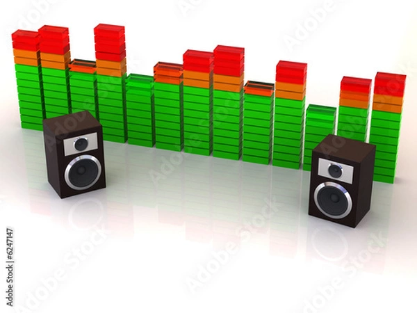 Fototapeta Loudspeakers with equalizer