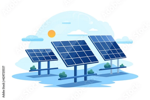 Obraz solar panels on the roof