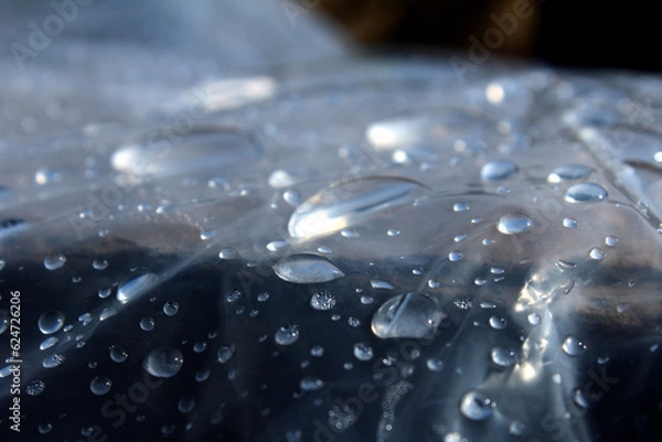 Obraz some rain drops laying on plastic foils