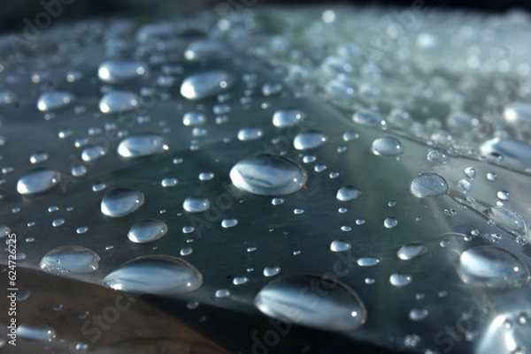 Obraz some rain drops laying on plastic foils