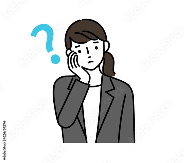 Obraz 悩む女性のイラスト アイコン	