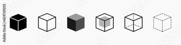 Fototapeta Vector isolated Cube icon set