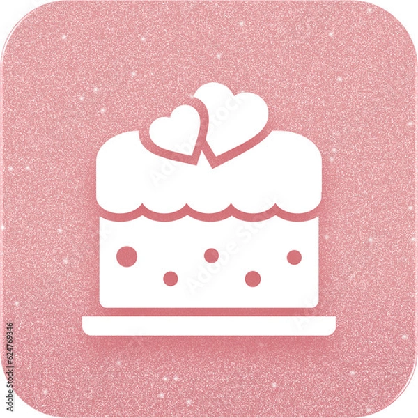 Obraz Rose Gold Wedding Cake Icon