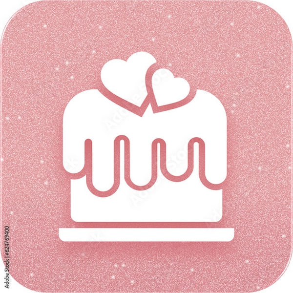 Obraz Rose Gold Wedding Cake Icon
