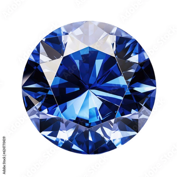 Fototapeta Sapphire gem isolated on transparent background. Generative AI
