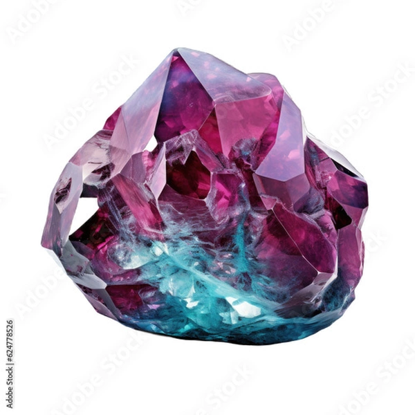 Obraz Alexandrite gem isolated on transparent background. Generative AI