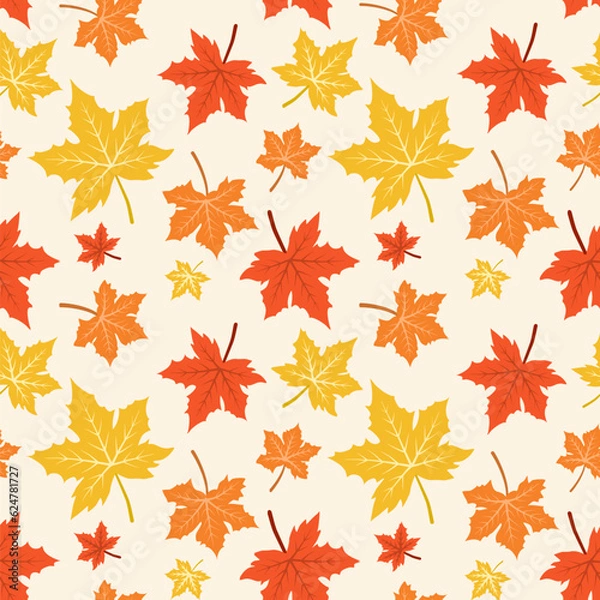 Obraz maple autumn leaves seamless pattern