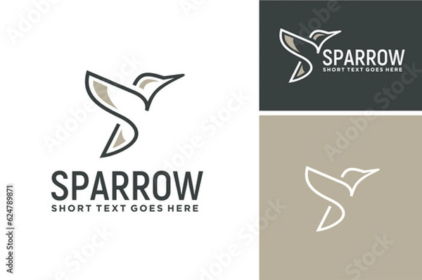 Fototapeta Flying Flapping Bird Wings for Aviation Aircraft Flight logo design