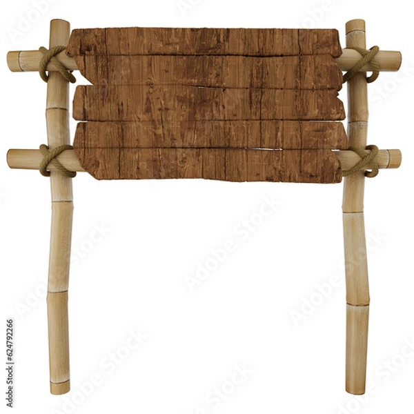 Fototapeta o para composi√ß√£o bambu e madeira