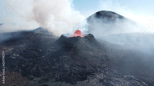 Fototapeta Volcano eruption in Iceland