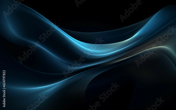 Fototapeta Abstract dark background with smooth soft lines