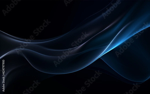 Obraz Abstract dark background with smooth soft lines
