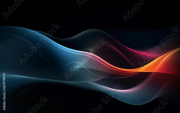 Fototapeta Abstract dark background with smooth soft lines
