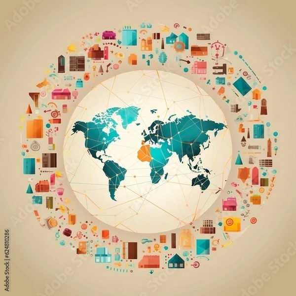 Fototapeta Intercontinental E-commerce Reach