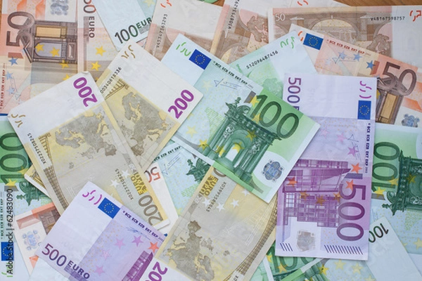 Obraz Euro Banknotes and coins