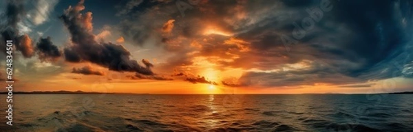 Fototapeta Background of colorful sky concept. Beautiful sunset sky. Nature sky backgrounds. Generative AI