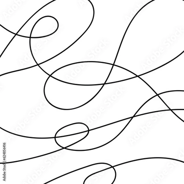 Fototapeta Curls Hand Drawn Seamless Pattern Vector
