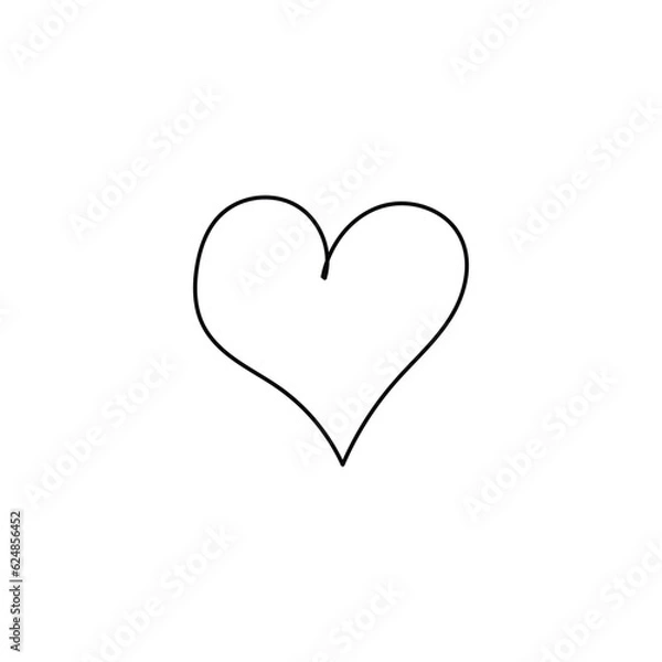 Obraz Hand Drawn Simple Heart Icon Vector