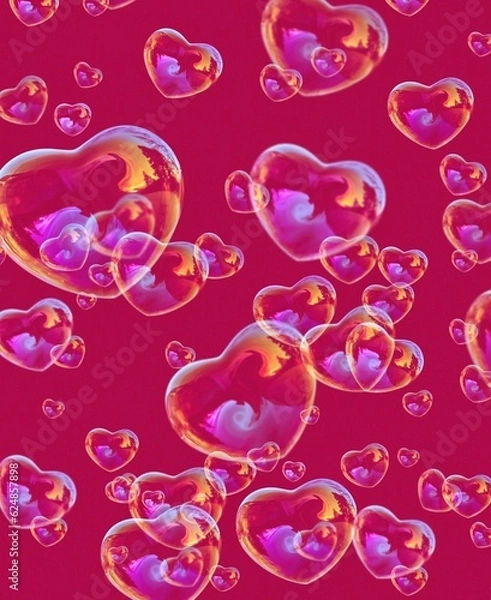 Fototapeta background with red bubble  hearts