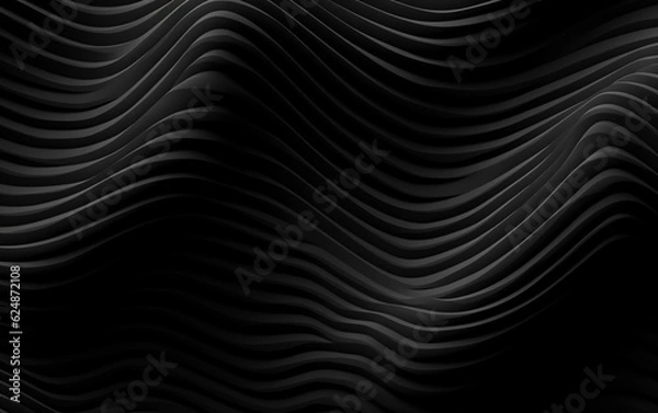 Obraz Gradient black background with wavy lines