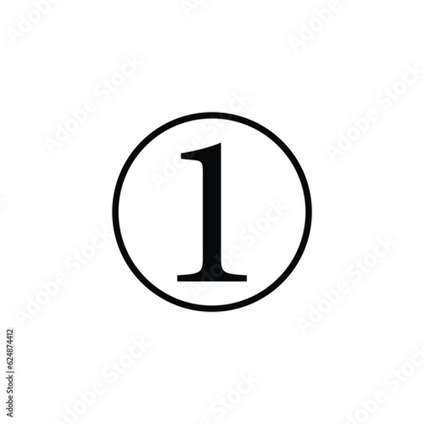 Fototapeta Number 1 In The Circle Vector Icon