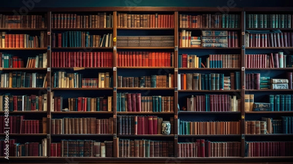 Fototapeta Bookshelf in public library