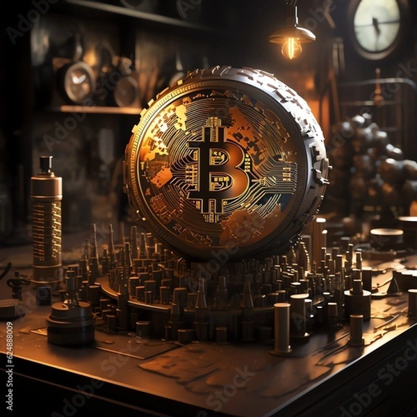 Fototapeta Bitcoin is a digital currency that can be used to buy goods and services. It is not controlled by any government or central bank, and it is not backed by any physical asset.