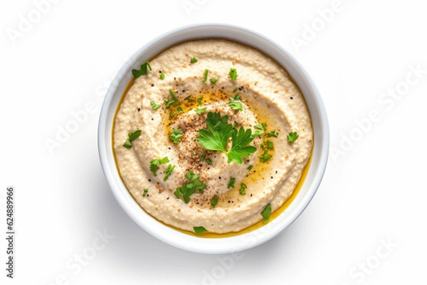 Fototapeta Baba ghanouj on a marble background. generative ai