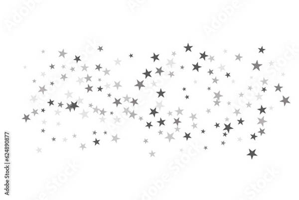 Obraz Star confetti. Silver casual confetti background. Bright design pattern.