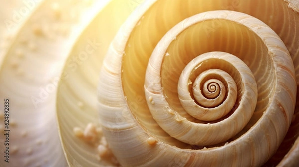 Fototapeta Closeup of Interior of a Shell, Spiral Snail, Texture Background Wallpaper, Generative Ai