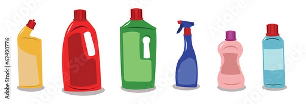 Obraz Plastic containers with blank tags