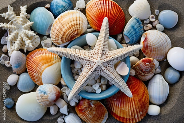 Fototapeta Coastal Treasures , Transparent background. generative AI