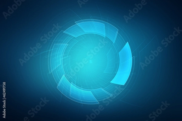 Obraz Abstract circular science fiction futuristic background