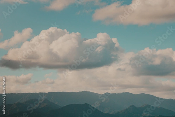 Fototapeta beautiful sky over the mountains
