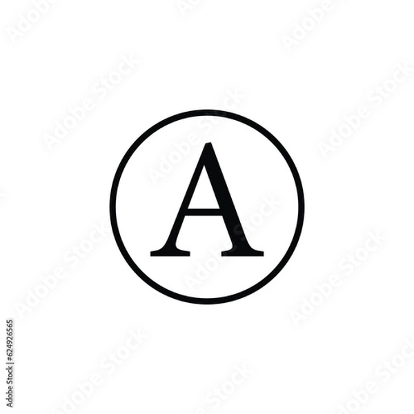 Obraz Letter A In The Circle Vector Icon