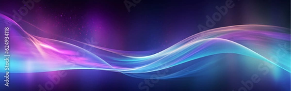Obraz An abstract graffiti waves background, purple, blue and gold colors, dynamic light, blur 4k p2