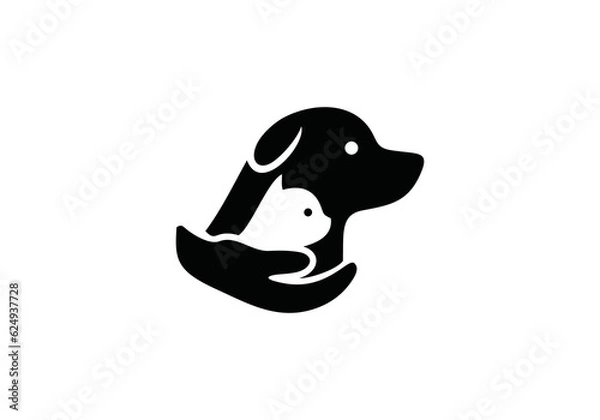 Obraz pet hand logo design. creative concept element symbol vector illustration.