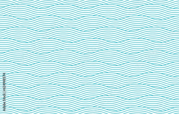 Fototapeta Seamless geometric pattern with waves