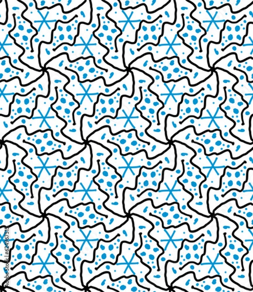 Obraz Abstract Blue and Black Color Seamless Pattern 