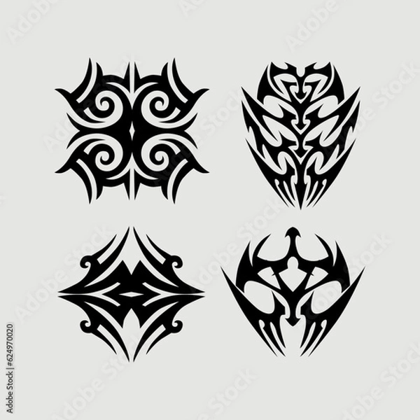 Obraz abstract wings tattoo design.  abstract wings for print and cutting sticker