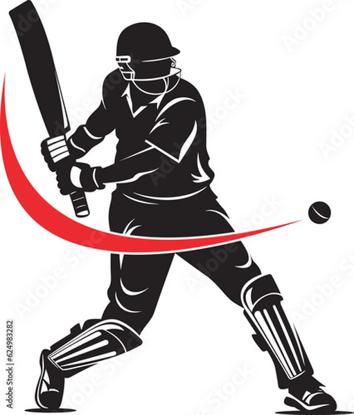 Obraz Cricket player logo design vector, IPL and T-20 match  cricket player, Indian Cricket Player