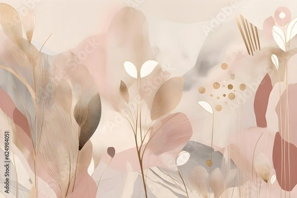 Obraz Abstract wallpaper in neutral tones of reddish pink. Stylish pastel color textures. Generative AI
