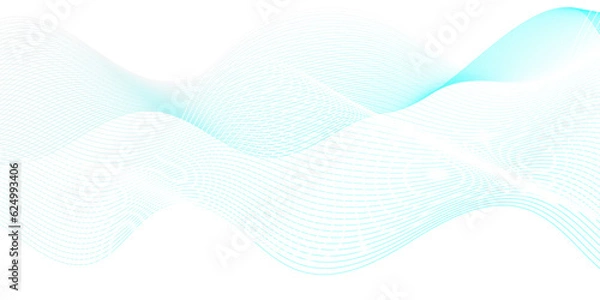 Fototapeta Geomatics tecnology Abstract blue flowing wave lines background. Modern glowing moving lines design. Modern blue moving lines design element. Futuristic technology concept. Vector illustration. 