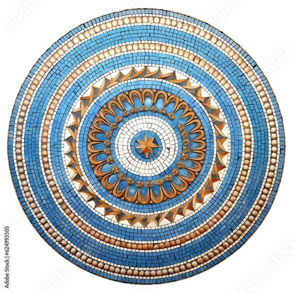 Fototapeta Greek mosaic. isolated object, transparent background