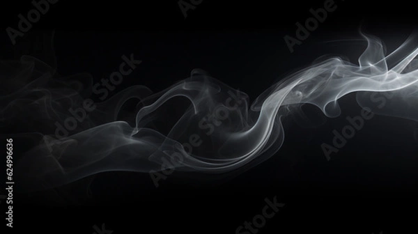 Obraz White smoke with black background