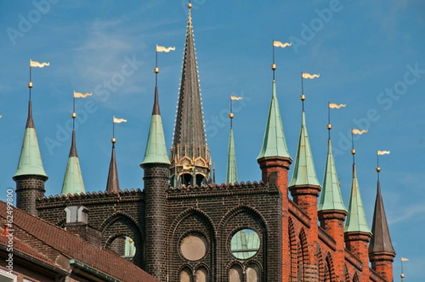 Fototapeta 1815 Lübeck - Rathausdach
