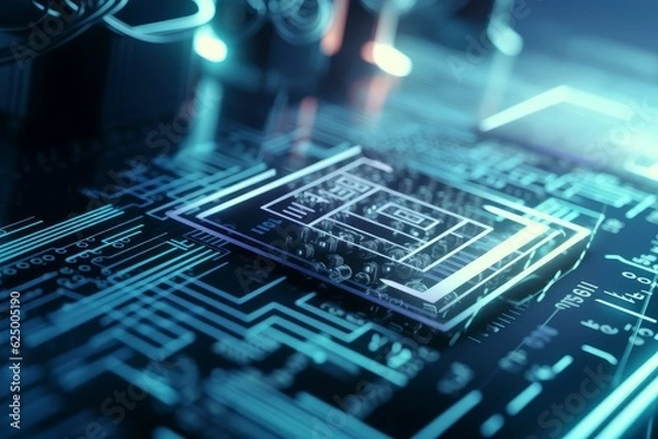 Fototapeta Revolutionizing the Digital Era: Exploring the Paradigms of Computer Circuitry and Electronic Hardware Technology, generative AI