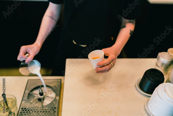 Obraz Latte art being poured